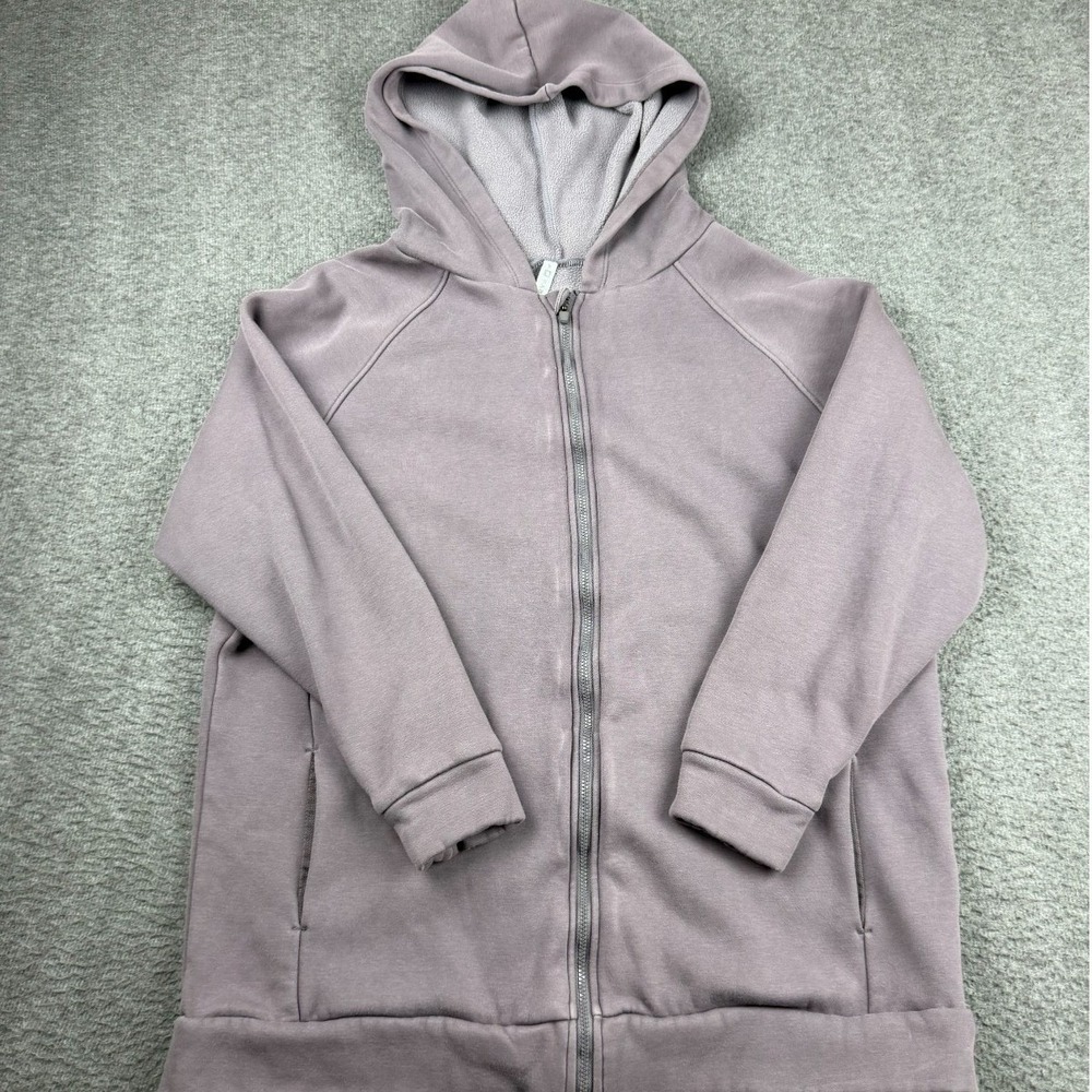 Fabletics Women's S Small Full Zip Hoodie Gray Purple Athletic Jacket
